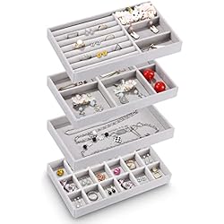 Cajones Para Joyas SOBEAU Organizador De Joyas Para Cajones, Bandeja Para Guardar y Exhibir Aretes, Collares