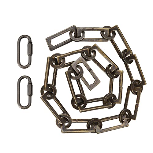 Aspen Creative 21128-07-1, Steel Heavy Duty Chain & Two Quick Link Connector for Lighting Fixture/Swag Light/Plants / 3 Feet, Antique Brass, 8 Gauge
