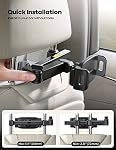 Lamicall Car Headrest Tablet Holder - [Extension Arm] Adjustable iPad Car Mount for Back Seat, Road Trip Essentials for Kids, 4.7-11" Tablet iPad Pro, Air, Mini, Galaxy, Fire, Black
