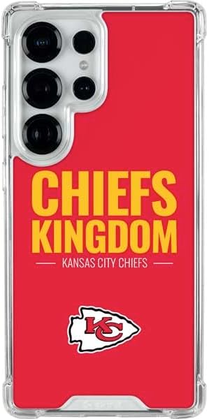 Skinit Clear Phone Case Compatible with Galaxy S25 Ultra - Officially Licensed NFL Kansas City Chiefs Distressed Design