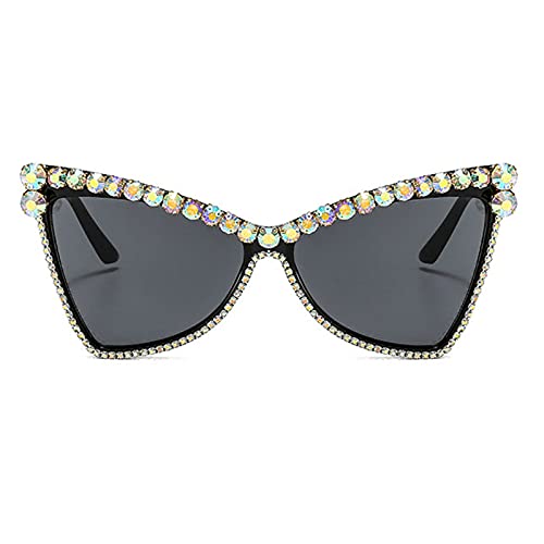 willochra Diamond Cat Eye Sunglasses Women Rhinestone Oversized Sunglasses Men 2021 Eyewear Retro Glasses Vintage UV4002