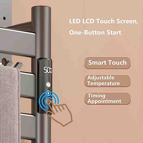 Toallero eléctrico de aleación de aluminio con estante plegable superior 6