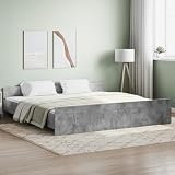 Juroupi Estructura de Cama con cabecero Estructura Cama Bed Frame Muebles de Dormitorio piecero Gris hormigón 200x200cm