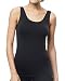Beilini Women's Camisole Basic Layering Tank Top Wide Strap Stretch Black XL