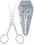 Coco’s Closet Safety Hair Scissors – Stainless Steel Blunt Tip Scissor for Hair Cutting – Professional Grooming for Eyebrows, Nose, Moustache, Beard (Straight Tip)