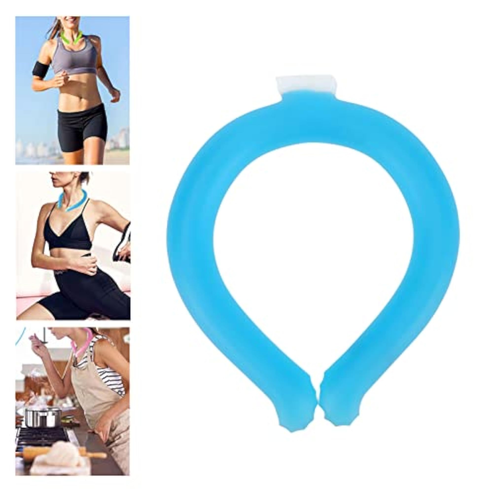 Wearable PCM Easy Operation Long Lasting Cooling Neck Wrap - Blue