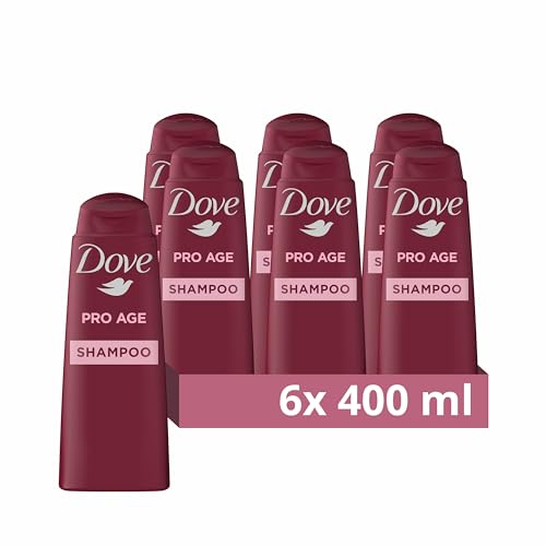 Dove Pro Age, reinigendes und vitalisierendes Shampoo, Haarpflege für Männer und Frauen, pflegt und befeuchtet das Haar, macht es weich und reinigt alle Frisuren und Farben, Großpackung (6 x 400 ml)