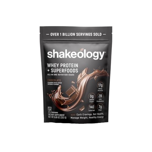 Image of Beachbody BODi Shakeology 0g Added Sugar Whey Protein Powder Blend, Gluten-Free Shake with Vitamins and Minerals - Helps Support Healthy Weight Loss, Lean Muscle, Gut Health - Chocolate, 7 Servings