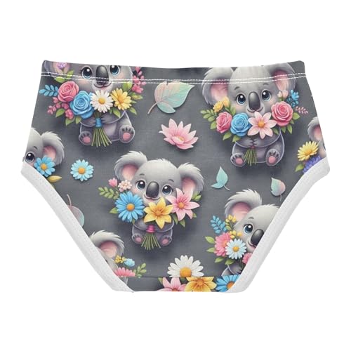 Toddlers Underwear Floral 2t Cotton Panties Little Girl Stylish Kids Briefs Undies Cute Cartoon Koalas Colorful Floral2