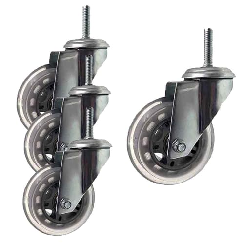 ZYBOWAYL 360 Grad Drehbar Schwenkrollen Leise Gummi Strandkorbrollen 100mm Lenkrollen mit Bremse Universal Schwerlastrollen mit M12 Gewinde 4 Stück (Color : Swivel)
