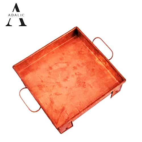 Image of Havan kund Pure Copper with Handle On Both Side, for Yagya Kund, Deepawali Pujan, Grah Puja,Birth, Marriage and Temples, Kund for Pooja and Yagya for Hindu Ritual (12 INCHES)
