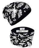🦖 ENSEMBLE HIVER DINOSAURE BONNET & SNOOD (48–54 cm) : Ensemble composé d’un bonnet polaire chaud et d’un snood doux, ornés de squelettes de dinosaures réfléchissants. Les lignes marquées donnent un style dynamique et vivant. Idéal pour les enfants qui adorent les dinosaures.