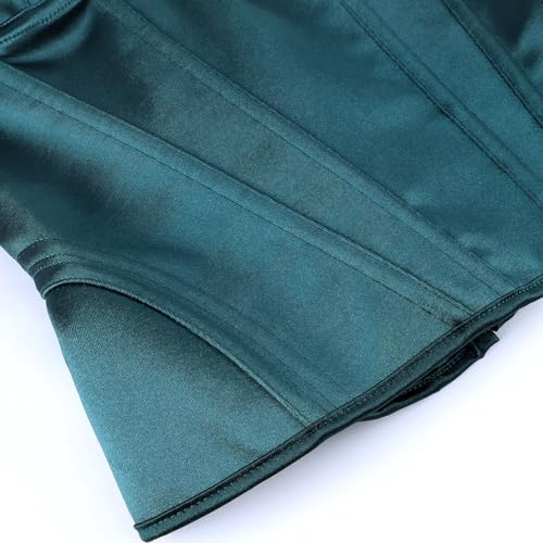 Image of Satin Corset Tops for Women Strapless Bustier Sweetheart Neckline Boned Bodice Bridal Lingerie Party Clubwear