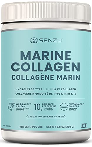 Premium Marine Collagen Powder | Wild-Caught from North Atlantic | Supports Hair, Nail, Skin Health, Pure Hydrolyzed Form, Tasteless – 250g – Made in Canada
