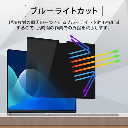 YMYWorld のぞき見防止 フィルター Macbook Air 13.6 インチ 用 YPMGMBA136 の商品画像 2