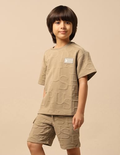 Image of Boxy fit Cotton Logo Short Sleeves Crew Neck T-Shirts