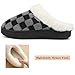 UBFEN Womens Slippers Classic Plaid Winter Warm with Memory Foam Fluffy House Shoes Platform Indoor Bedroom Black Gray Size 7-8