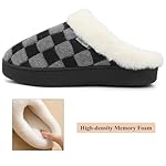 UBFEN Womens Slippers Classic Plaid Winter Warm with Memory Foam Fluffy House Shoes Platform Indoor Bedroom - Image 3