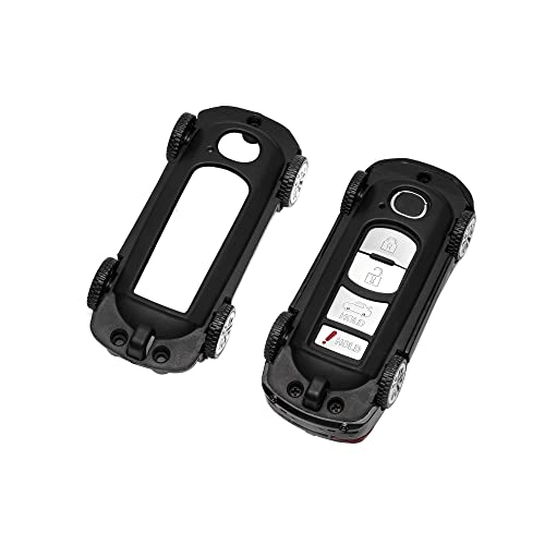 Keychain For Mazda Key Fob Cover Car Styling Protection Key Shell - Key Fob Case Compatible Mazda 3 6 8 Miata Mx-5 Cx-3 Cx-5 Cx-7 Cx-9 Smart Remote Key, Black #TOP4