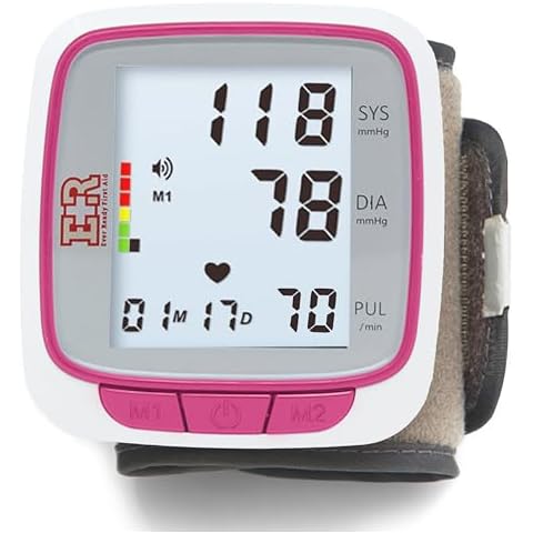 Ever Ready First Aid Blood Pressure Wrist Cuff Monitor - Pink Cover