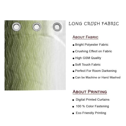 Image of Ultimate Trends Ombre Blackout Curtains for Bedroom Room Darkening Curtains for Living Room,Energy Saving,Thermal Insulated Grommet Window Drapes, Mehandi and Greyish White, 5 FEET,2 Panels
