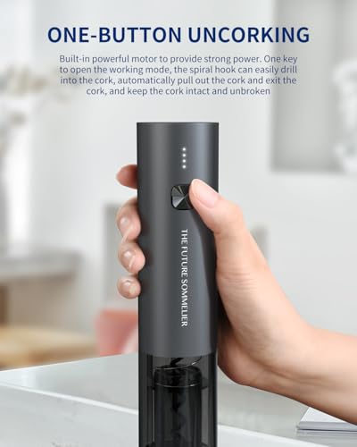 Image of CIRCLE JOY Rechargeable Electric Wine Opener Set 7-in-1 Aluminum Alloy Wine Gift Set with Electric Corkscrew, Foil Cutter, Wine Pourer, Storage Base, Vacuum Pump and 2 Wine Stoppers