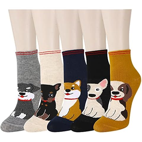 Womens Girls Funny Novelty Crew Socks Cute Silly Cartoon Animals Food Colorful Cotton Ankle Socks - - Medium Cover