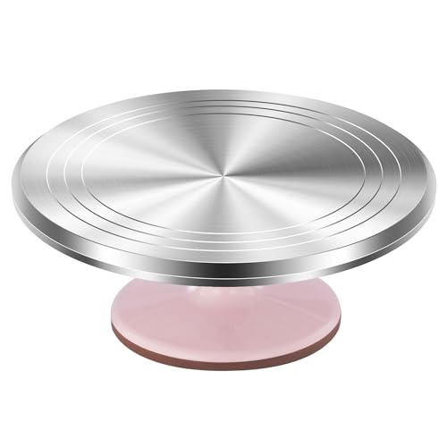 Kootek Aluminium Alloy Revolving Cake Stand 12 Inch Rotating Cake Turntable for Cake, Cupcake Decorating Supplies