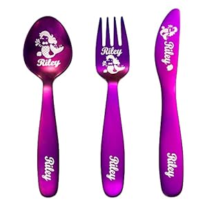 Personalisierbares Getname Necklace Meerjungfrauen-Kinderbesteck-Set