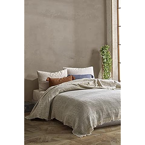 BOHORIA® Muslin Bedspread The Soho Throw Extra Large, 220 x 240 cm, 100% Cotton Oeko-Tex® Throw for Sofa, Armchair and Bed Cuddly Blanket Sofa Blanket, Living Blanket (220 x 240 cm, Aqua) Cover