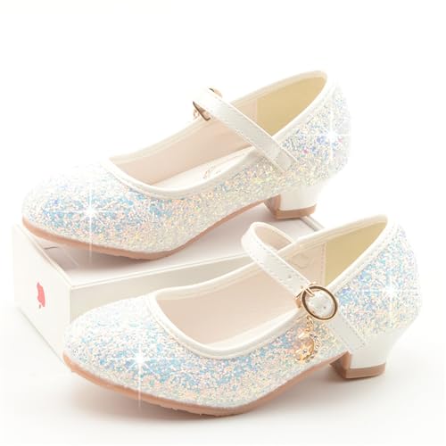 Girls Dress Shoes Mary Jane Sparkly Ballet Flats for Kids Butterfly Princess Shoes for Dress-Up Party 55534