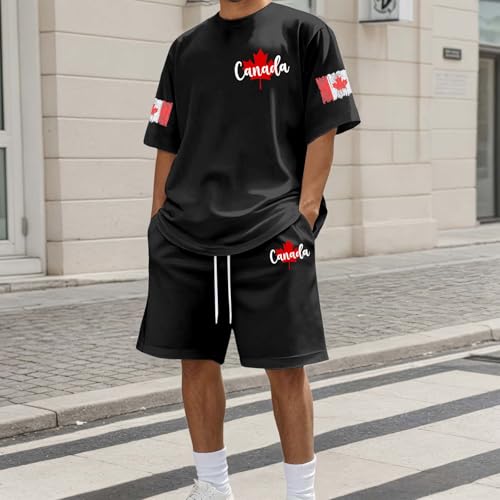 Ensemble homme imprimé érable coupe décontractée et imprimé feuille durable