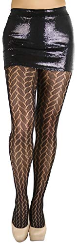 Image of ToBeInStyle Women's Vintage Art Deco Chevron Ornate Design Tights Pantyhose