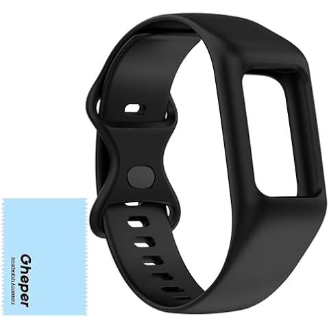 Gheper Soft Watchband Compatible with Fitbit Charge 6, Charge 5, Charge 4, Charge 3/3SE Silicone Wristband All-round Protective Band Replacement Strap (Black) Cover
