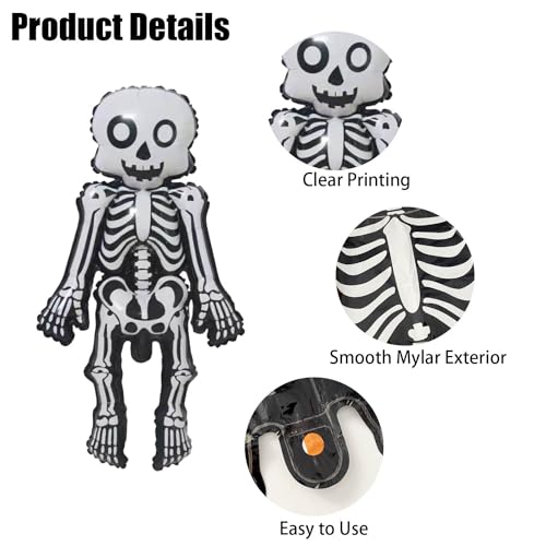 Gepas SHILUNIDP Skeleton Man Balloon Halloween Balloons Skeleton Man Foil Balloons For Halloween-Themed Party Birthday Party Supplies Decorations Halloween Party Decorations Balloons Party Sets-3Pcs thumb #3