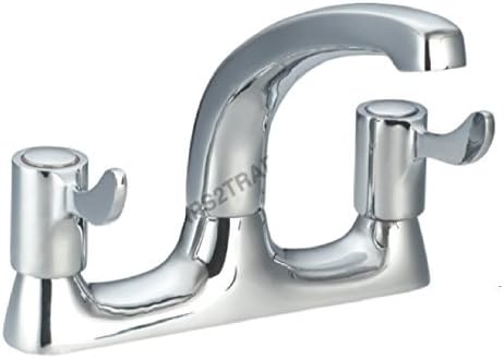 TAPS2TRAPS Lever Kitchen Sink Deck Mixer Tap – Easy Quarter Turn Lever Handles – Twin Hole Fitment