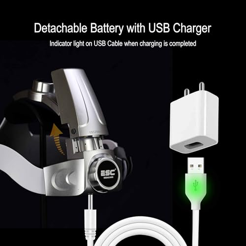 Image of ESC Medicams Surgical Ent Headlight for Dental with 12w Wireless Led Medical Headlamp (1 Battery, Premium Metal Briefcase)