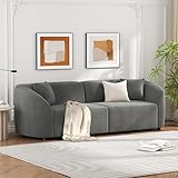 Christopher Knight Home 87.50' Curved Oversized 2 Seater Sofa, Upholstered Couch Chair, Soft Seating Lounge Chair, Cozy Loveseat with Armrest, Reading Sofas for Living Room, Home Rest, Grey