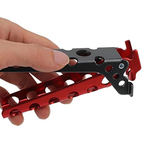 CHICIRIS Hot Plate Gripper, Clip Pans, Hot Pot Tongs, Pan Bowl Gripper Clips, Aluminum Alloy Anti Scalding Retriever Tongs, Portable Cookware Holder Clamps for Camping, Home (Black and Red)