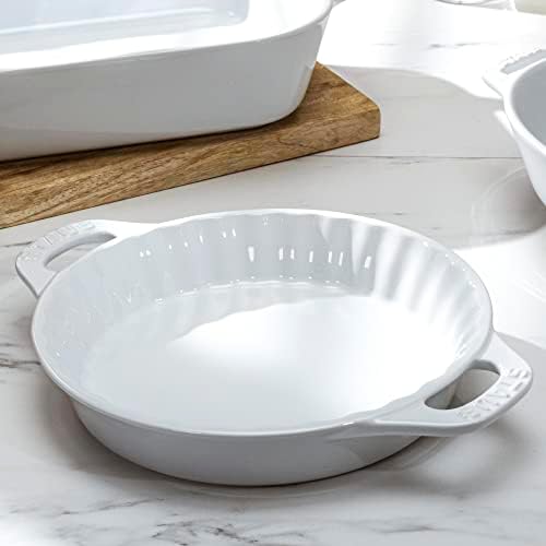 STAUB Ceramic Bakeware-Pie-Pans Dish, 9-inch, White - Thumbnail 2
