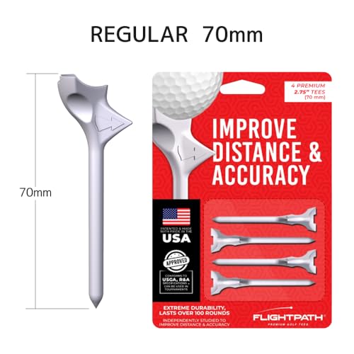 FLIGHTPATH Premium 2.75" Angled Golf Tees 4-Pack USA Made