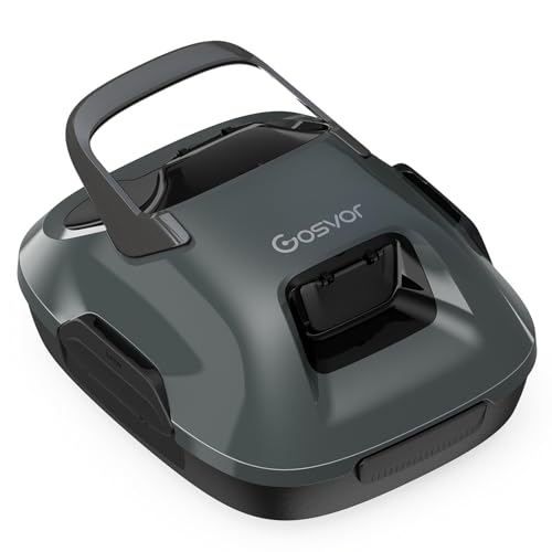 Gosvor Cordless Robotic Pool Cleaner, Lasts 90 Min, Automatic Vacuum for Above-Ground Pools up to...
