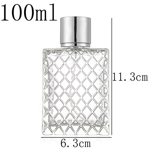 Miniatura 2 de 1 atomizador de niebla fina de vidrio transparente de 3.4 fl oz3.4 oz, botella de spray portátil cuadrada recargable de aceites esenciales de