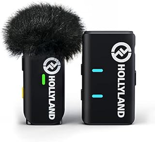 Hollyland Lark M1 Wireless Lavalier Microphone with Noise Cancellation, 8H Battery Life, 656ft Long Rang Transmissions, Compatible with iPhone/Android/DSLR Cameras, Charging Case Not Included