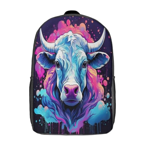 Sacs à dos pour enfant motif vache : cartable scolaire garçon et fille 17" animé