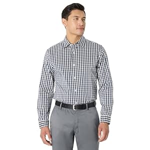 Amazon Essentials Men’s Regular Fit Long Sleeve Wrinkle Resistant Stretch Dress Shirt