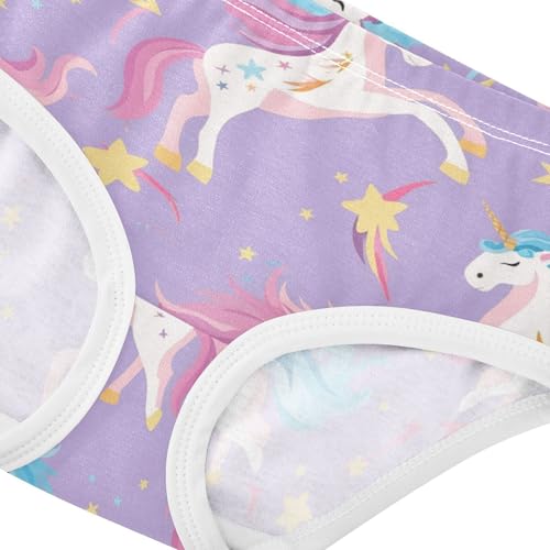 Wusikd Unicorns Stars Girls' Underwear Cotton Girls Briefs Soft Toddler Underwears 2T4