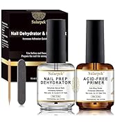 Sularpek Primer pour ongles gel, 2 x 15 ml Primer ongles semi-permanent et déshydratant ongles avec 1 bas...