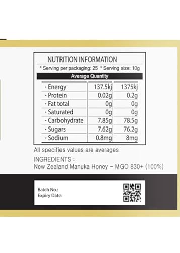 Natural NZ Manuka Honey MGO 830+ 250g (3) miniatura 2