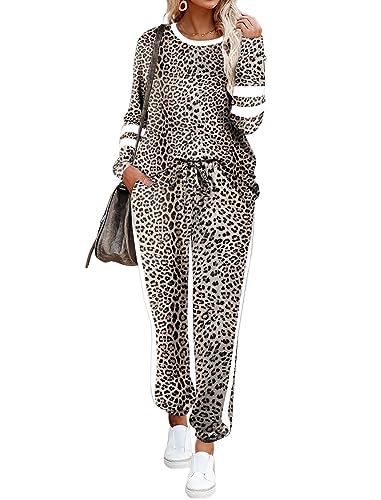 Image of Aloodor Sweatsuit for Women 2 Piece Outfits for Womens Crewneck Sweatshirts Pullover